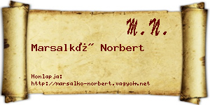 Marsalkó Norbert névjegykártya