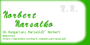 norbert marsalko business card