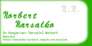 norbert marsalko business card